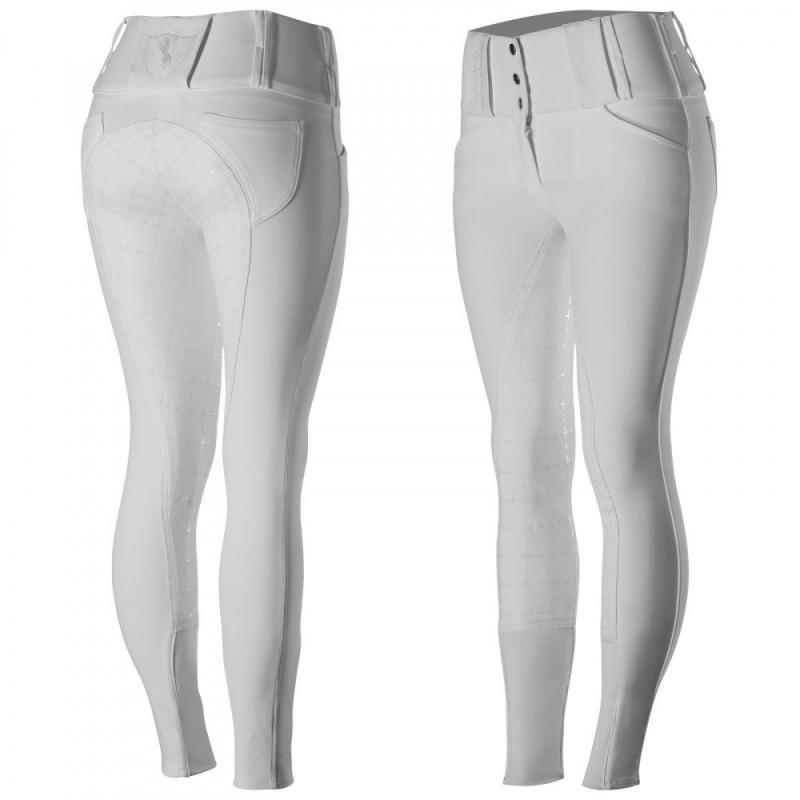 Horze Desiree Women's Leather Full Seat Breeches with Silicone - Imagen 4