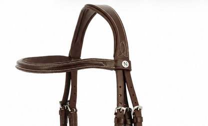 Cabezada de montar anatómica de cuero marrón NORTON PRO EK-Ergofit