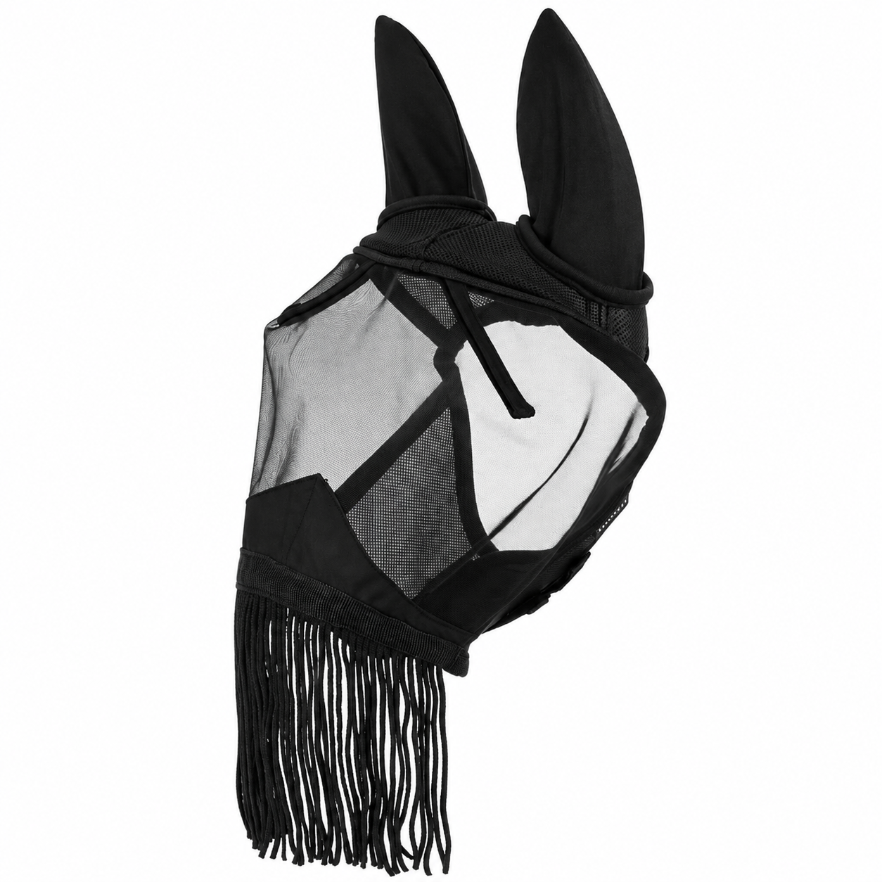 Máscara antimoscas filtro UV con flecos Anatómica EQUITHÈME - Negra
