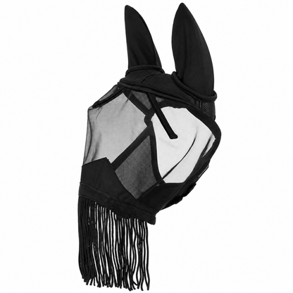 Máscara antimoscas filtro UV con flecos Anatómica EQUITHÈME - Negra