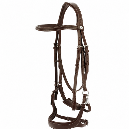 Cabezada de montar anatómica de cuero marrón NORTON PRO EK-Ergofit