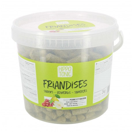Golosinas HIPPOTONIC, sabor pera y uva